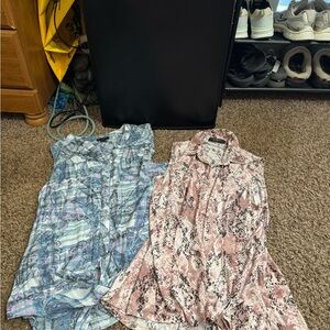 Blue, Lavender and Pink Patterned Sleeveless Top Bundle